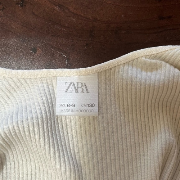 Zara Cream Ribbed Top - Picture 4 of 4